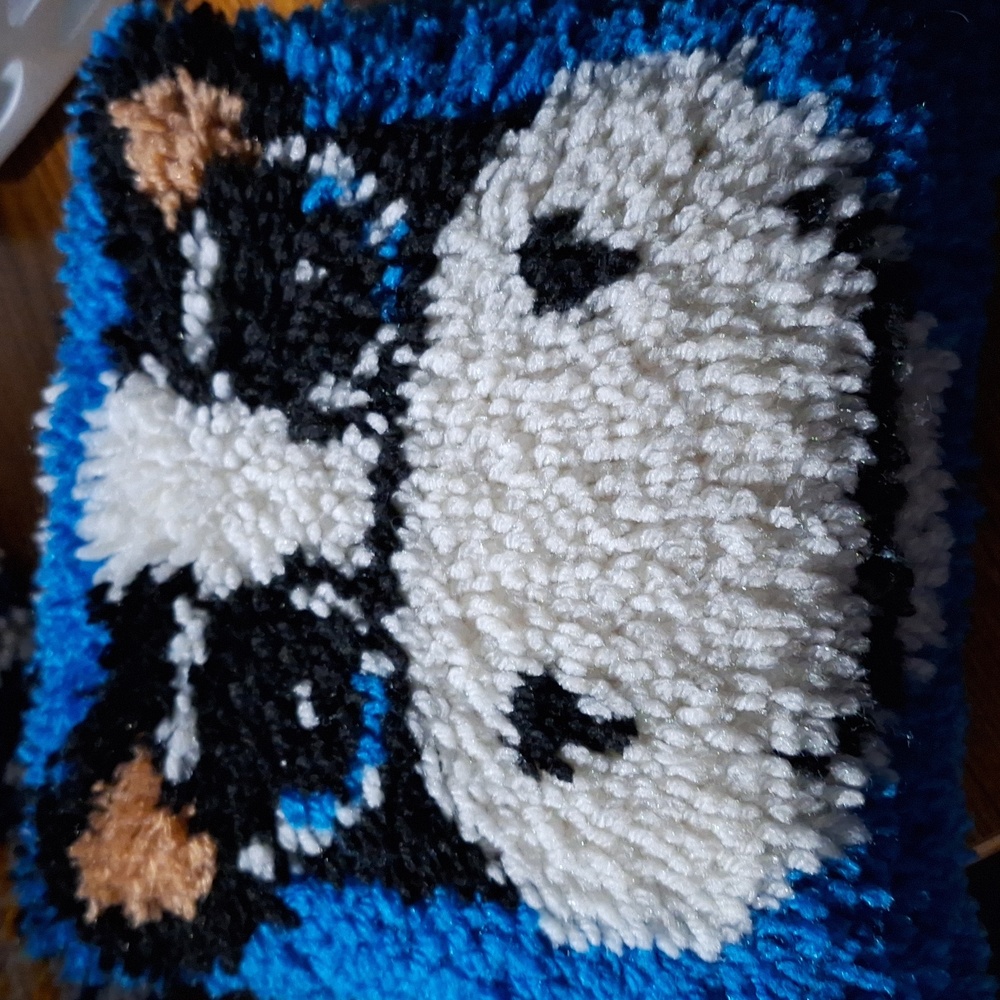 Latch Hook Cow Pillow
